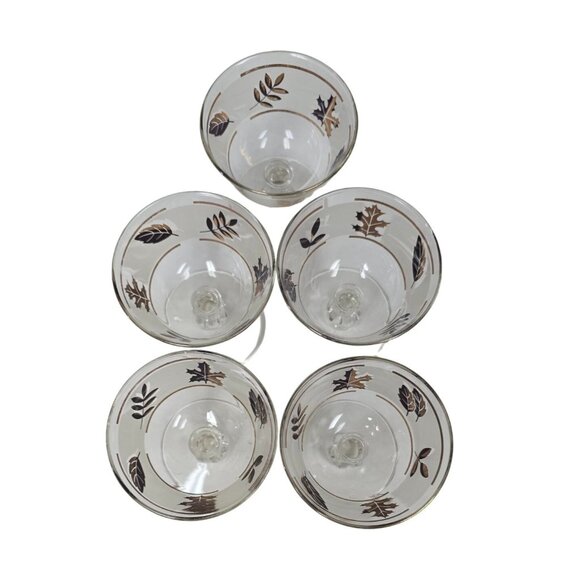 Libbey Golden Foliage 22K Gold Leaf Design Frosted Ice Bucket & Glasses - Picture 15 of 16